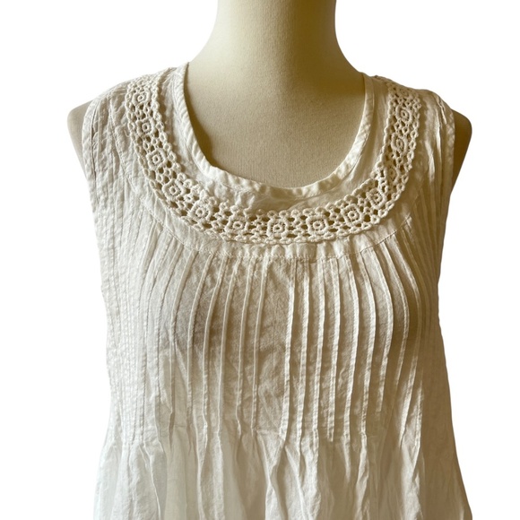 ROSE AND ROSE DRESS XS CROCHET LACE SLEEVELESS COQUETTE PRAIRIE COTTAGECORE - Picture 3 of 13